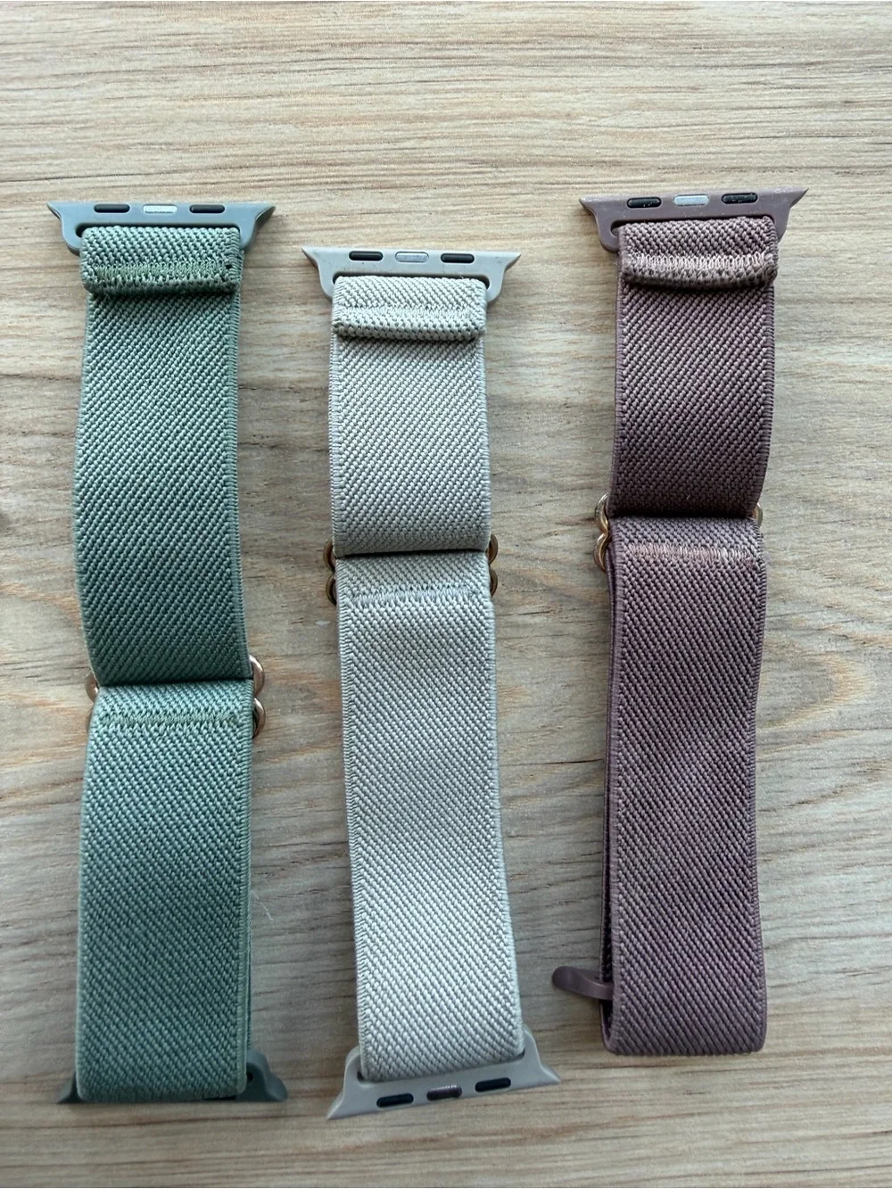 Apple 42mm Sport Silicone & Woven Watch Bands - White, Olive, Sand, Mauve S/M